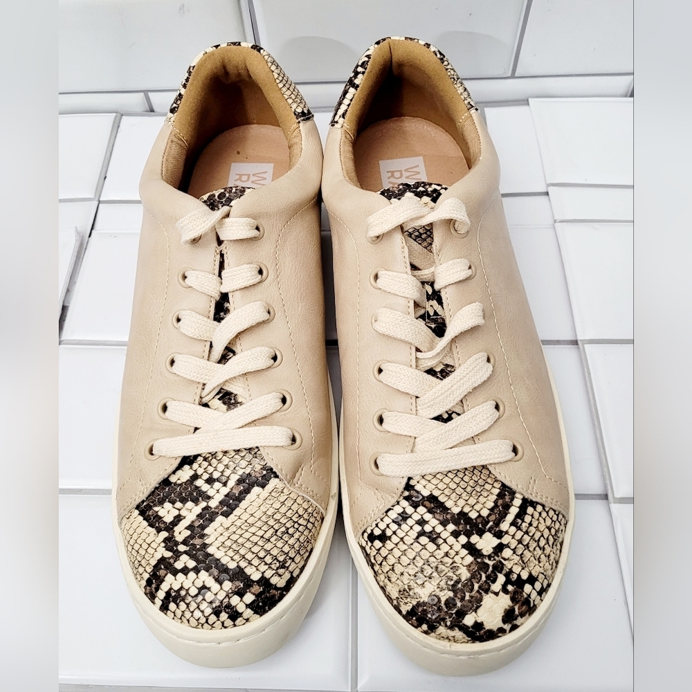 White Raven Impulse Python Print Ladies Beige Fau… - image 1